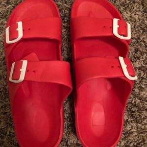 Red Double strap Sandals